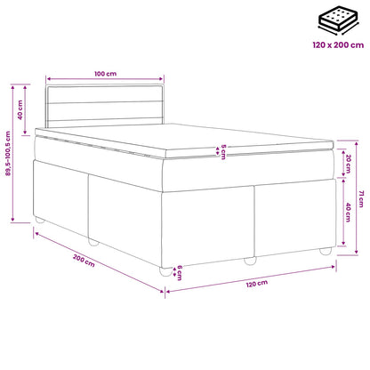Boxspringbed met matras Donkerbruin 120 x 200 cm Stof
