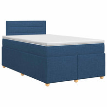 Boxspringbed met matras met hoofdeinde Blauw 120 x 200 cm Stof
