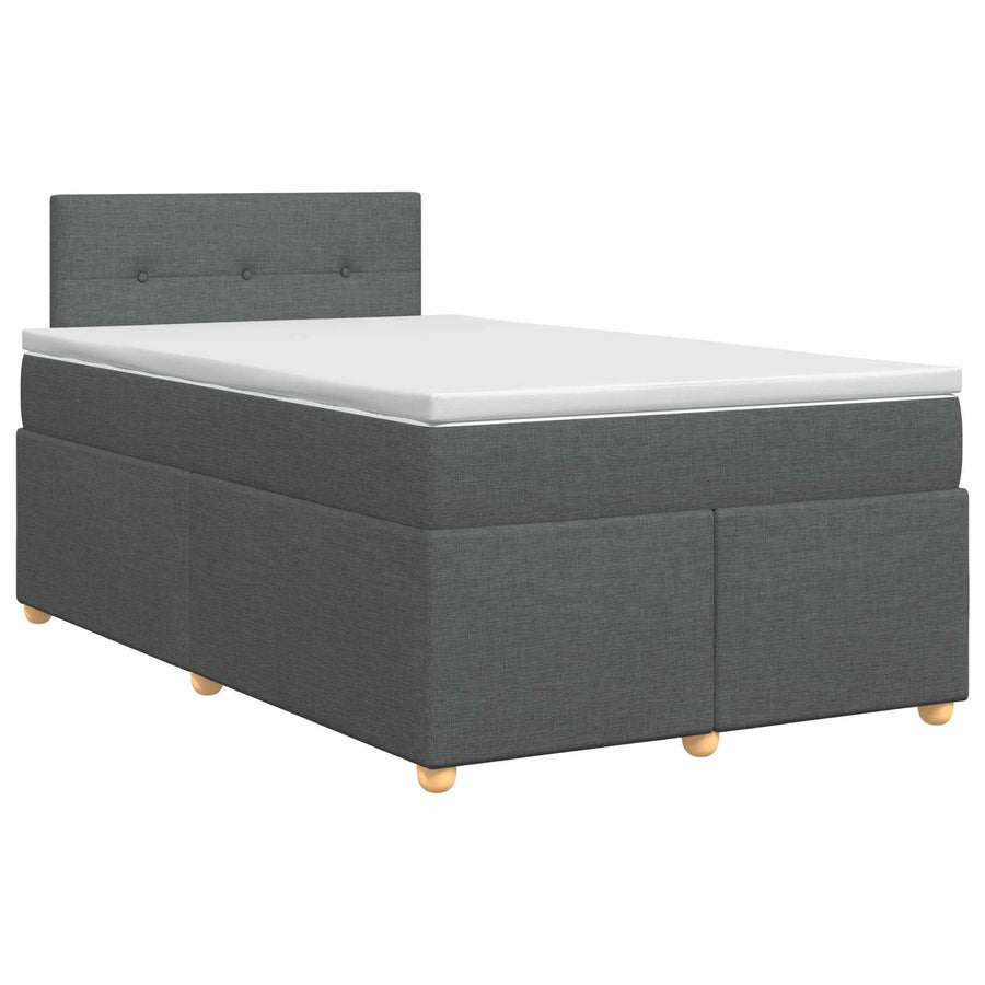 Boxspringbed met matras Donkergrijs 120 x 200 cm Stof