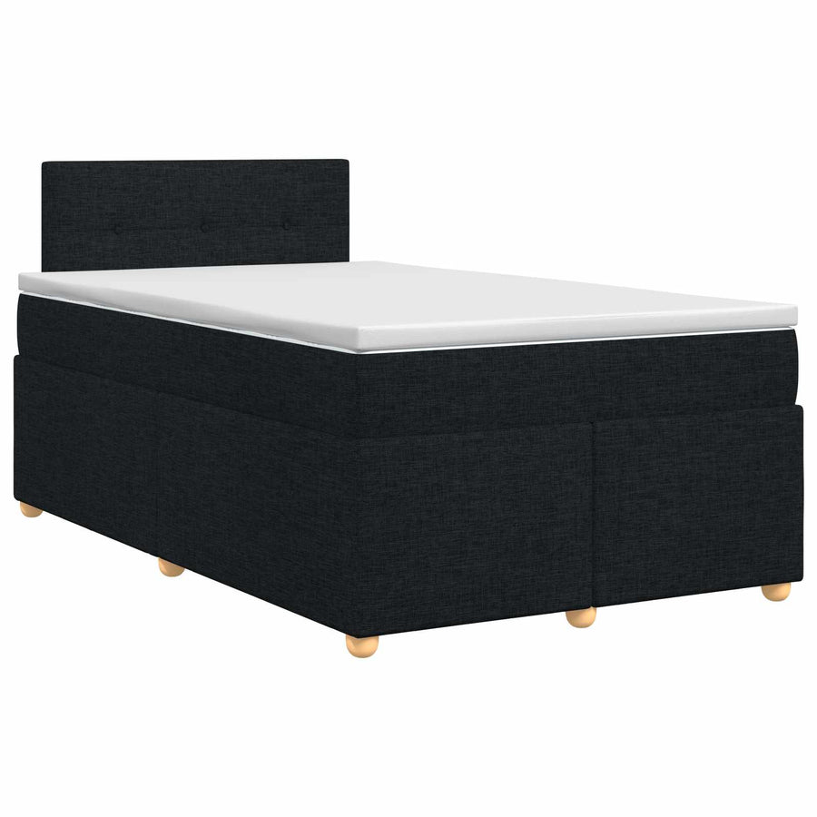Boxspringbed met matras met hoofdeinde Zwart 120 x 200 cm Stof