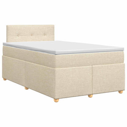 Boxspringbed met matras Crèmekleurig 120 x 200 cm Stof
