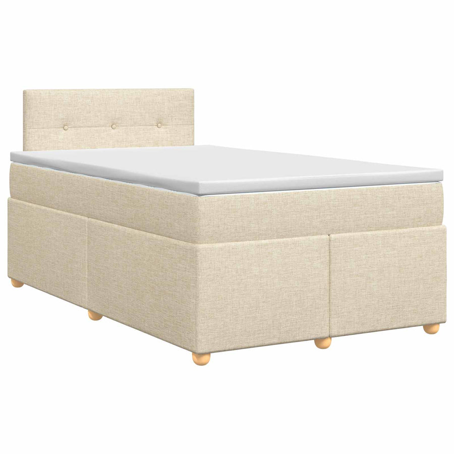 Boxspringbed met matras Crèmekleurig 120 x 200 cm Stof