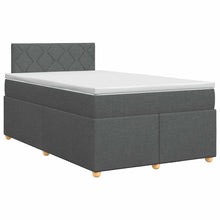 Boxspringbed met matras Donkergrijs 120 x 200 cm Stof