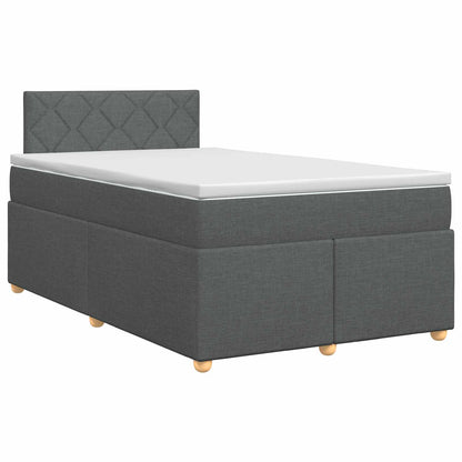 Boxspringbed met matras Donkergrijs 120 x 200 cm Stof
