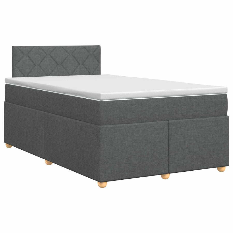 Boxspringbed met matras Donkergrijs 120 x 200 cm Stof