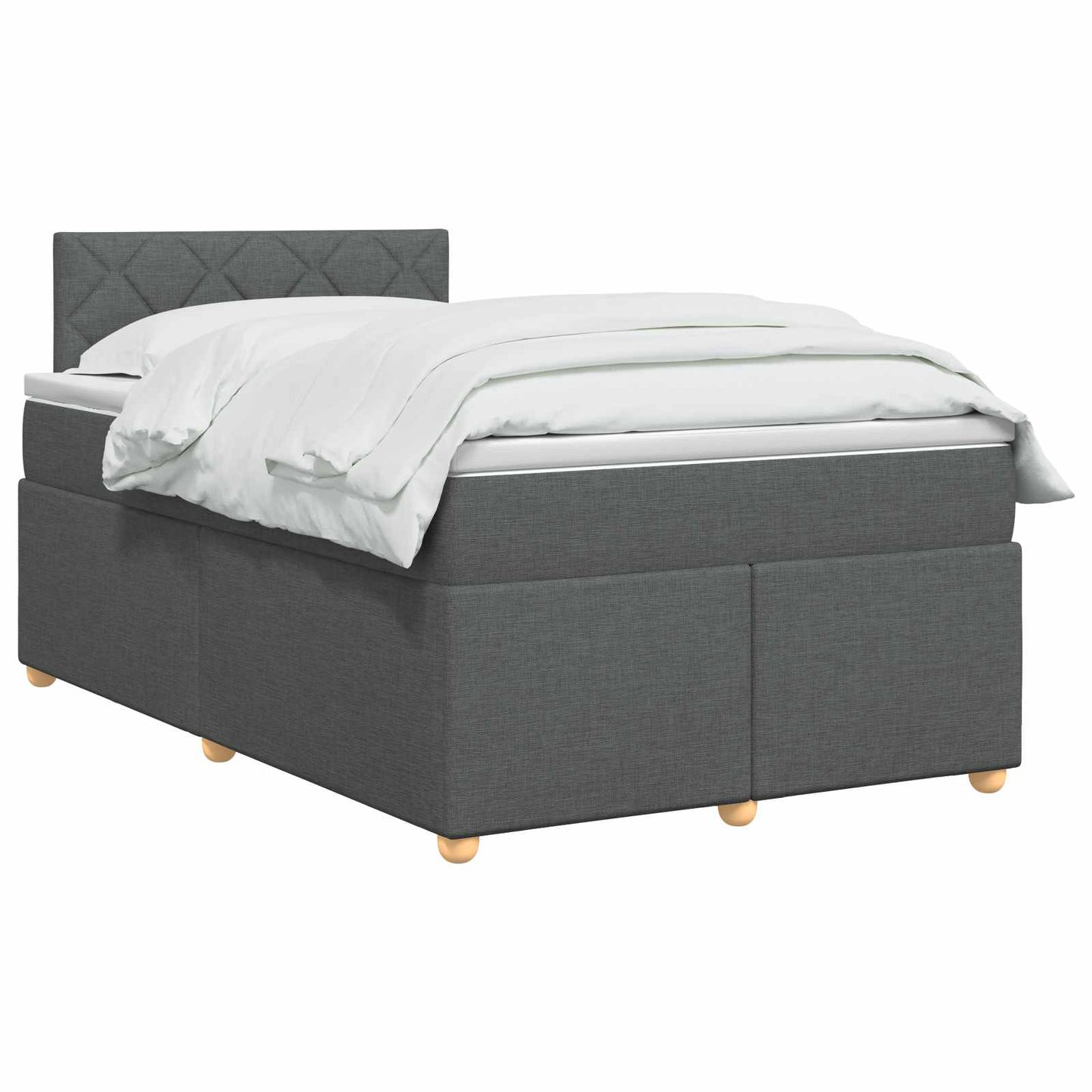Boxspringbed met matras Donkergrijs 120 x 200 cm Stof