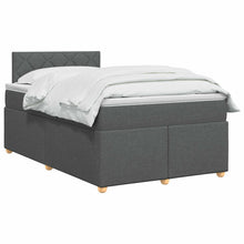 Boxspringbed met matras Donkergrijs 120 x 200 cm Stof