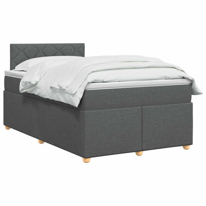 Boxspringbed met matras Donkergrijs 120 x 200 cm Stof
