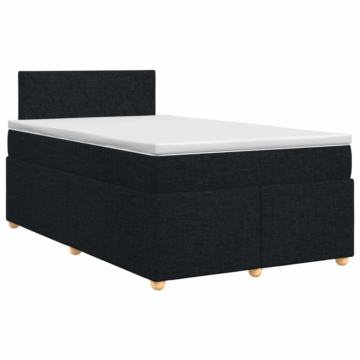 Boxspringbed met matras met hoofdeinde Zwart 120 x 200 cm Stof