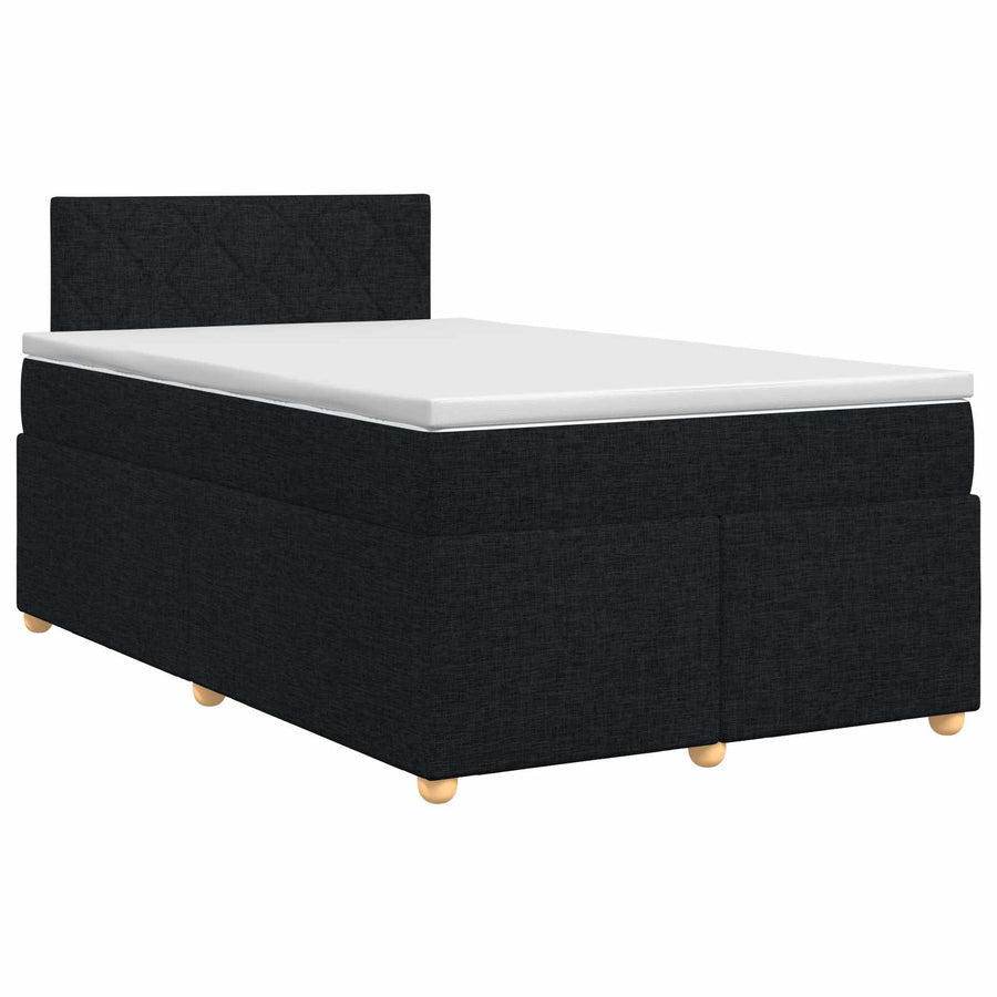 Boxspringbed met matras met hoofdeinde Zwart 120 x 200 cm Stof