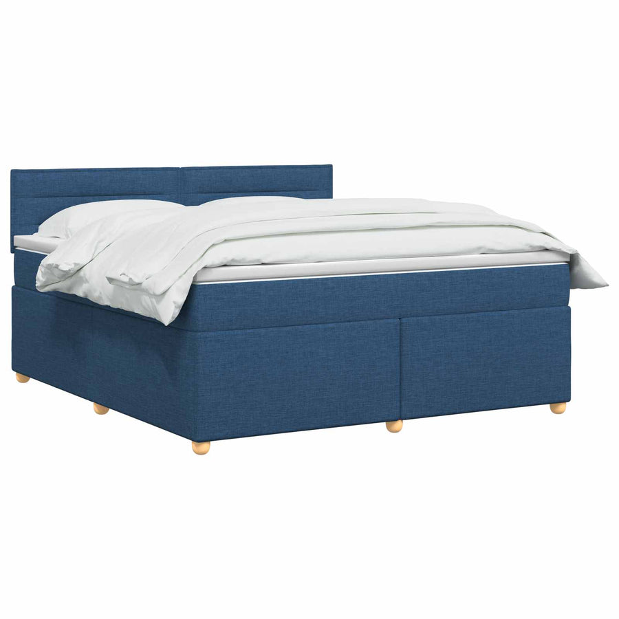 Boxspringbed met matras met hoofdeinde Blauw 140 x 190 cm Stof