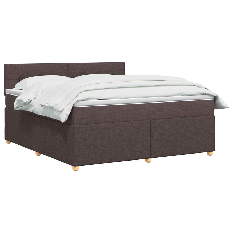 Boxspringbed met matras Donkerbruin 140 x 190 cm Stof