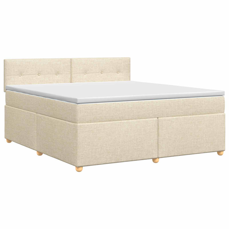 Boxspringbed met matras Crèmekleurig 140 x 190 cm Stof