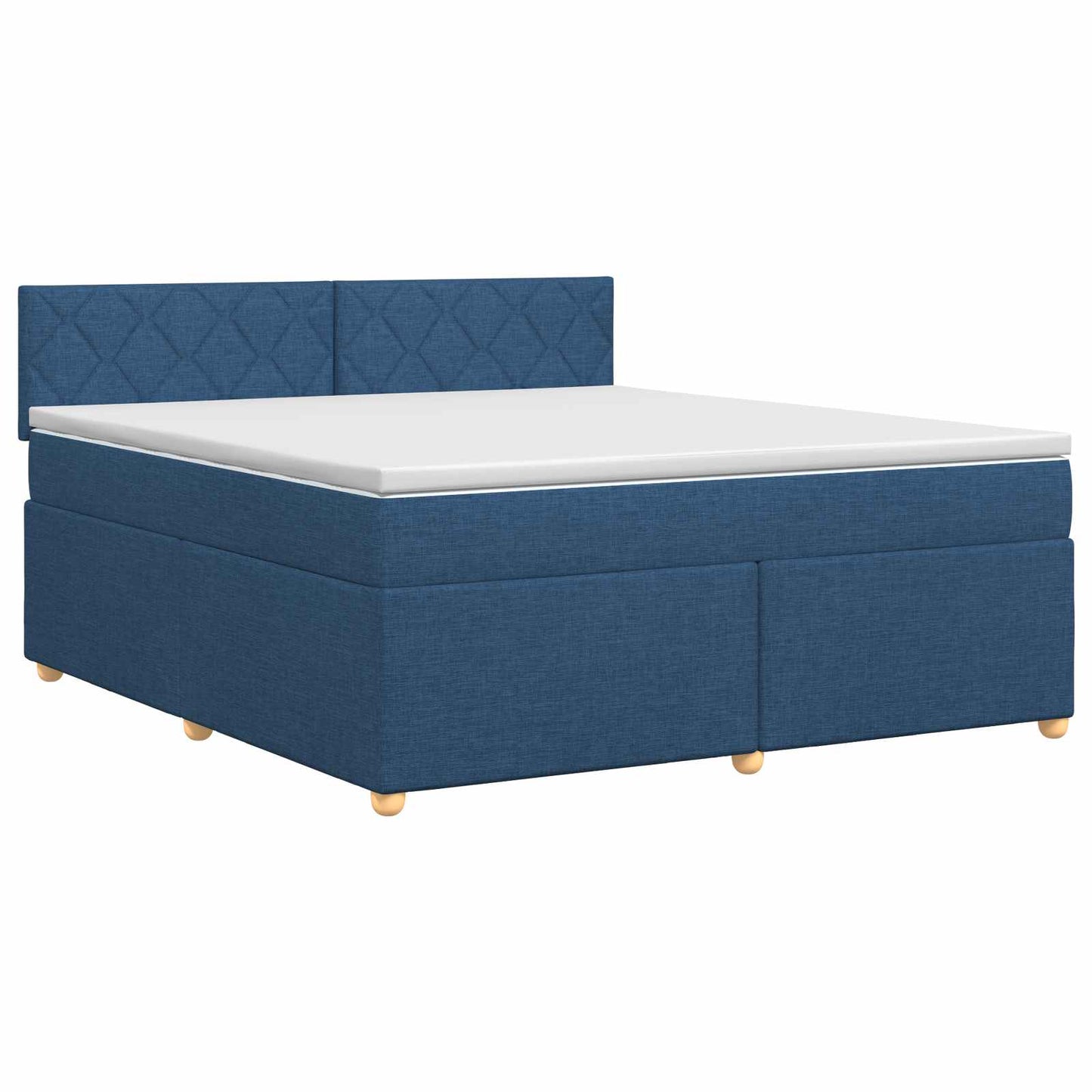 Boxspringbed met matras met hoofdeinde Blauw 140 x 190 cm Stof