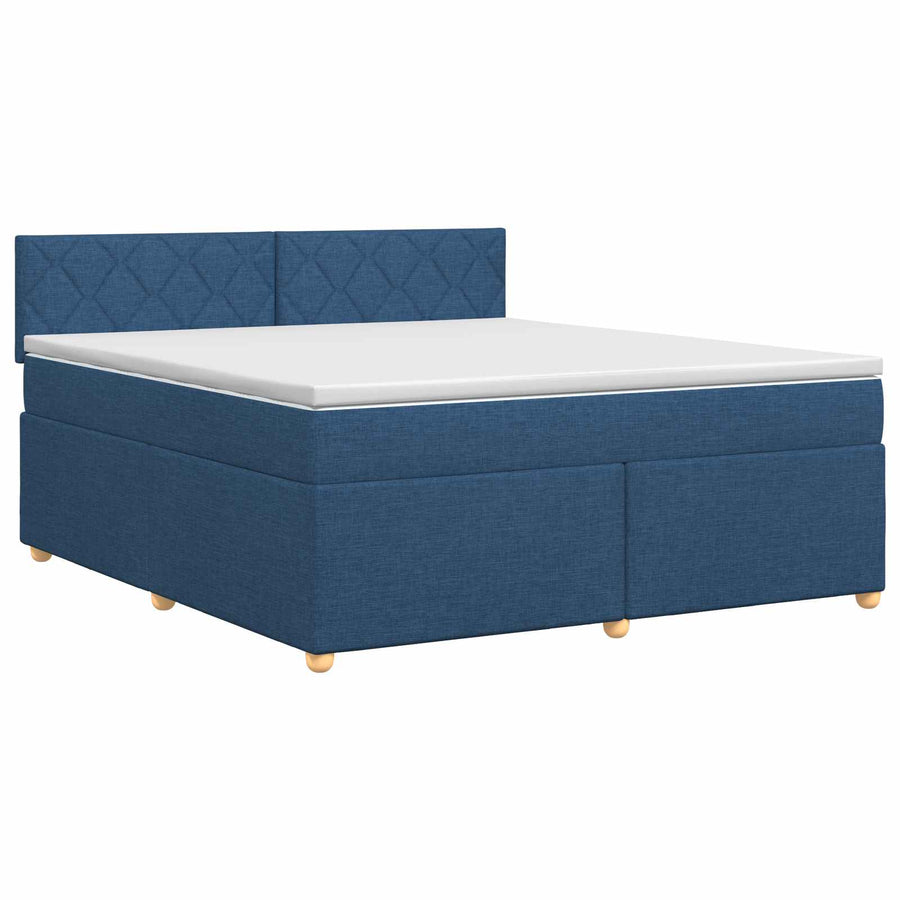 Boxspringbed met matras met hoofdeinde Blauw 140 x 190 cm Stof