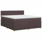 Boxspringbed 140x200 cm donkerbruin stof