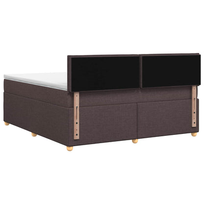 Boxspringbed met matras Donkerbruin 140 x 200 cm Stof