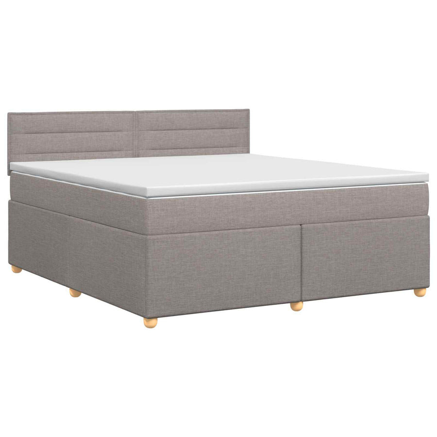 Boxspringbed met matras met hoofdeinde Taupe 140 x 200 cm Stof