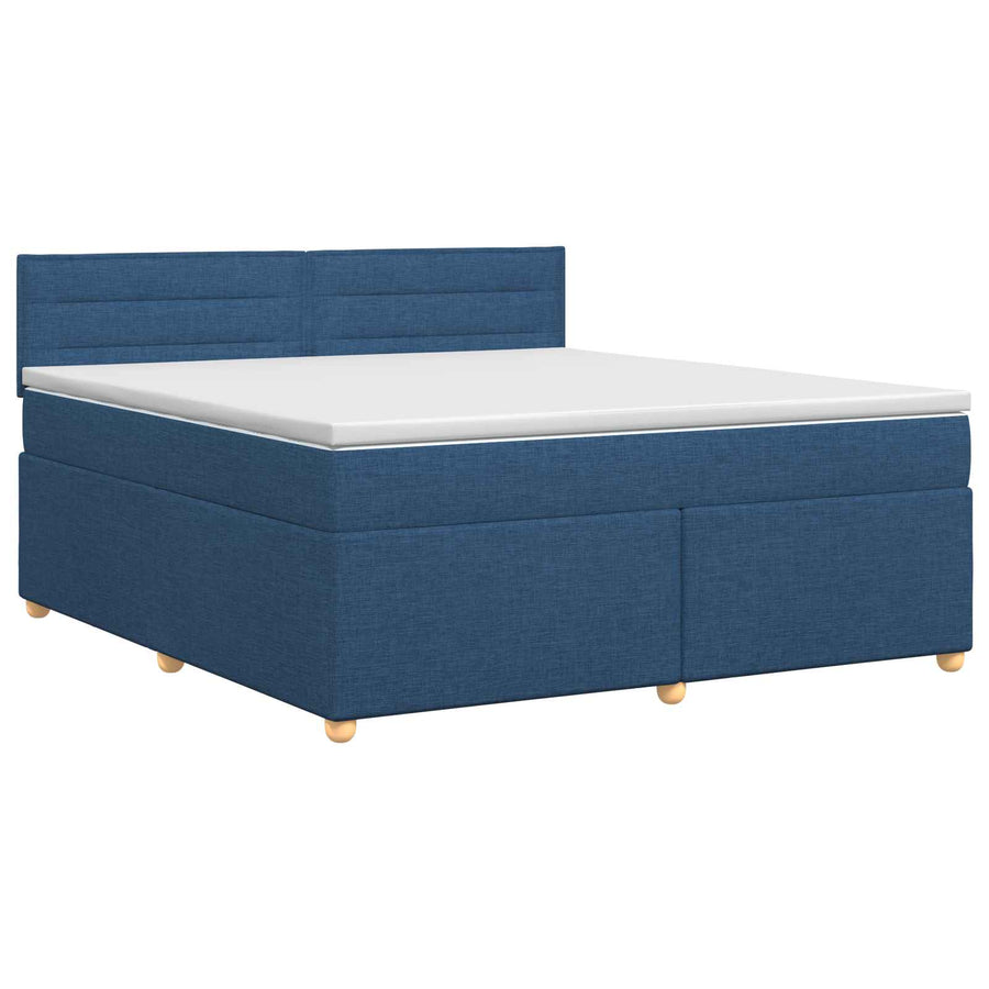 Boxspringbed met matras met hoofdeinde Blauw 140 x 200 cm Stof