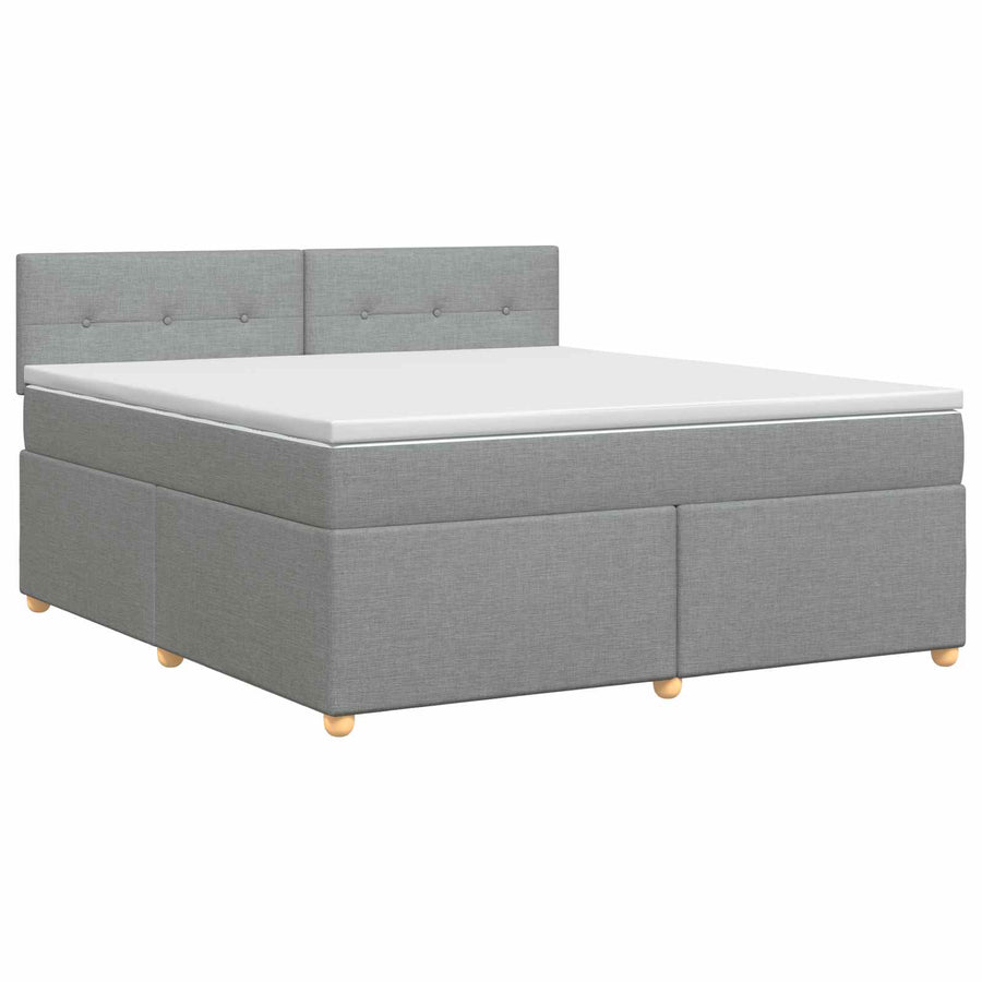 Boxspringbed met matras Lichtgrijs 140 x 200 cm Stof