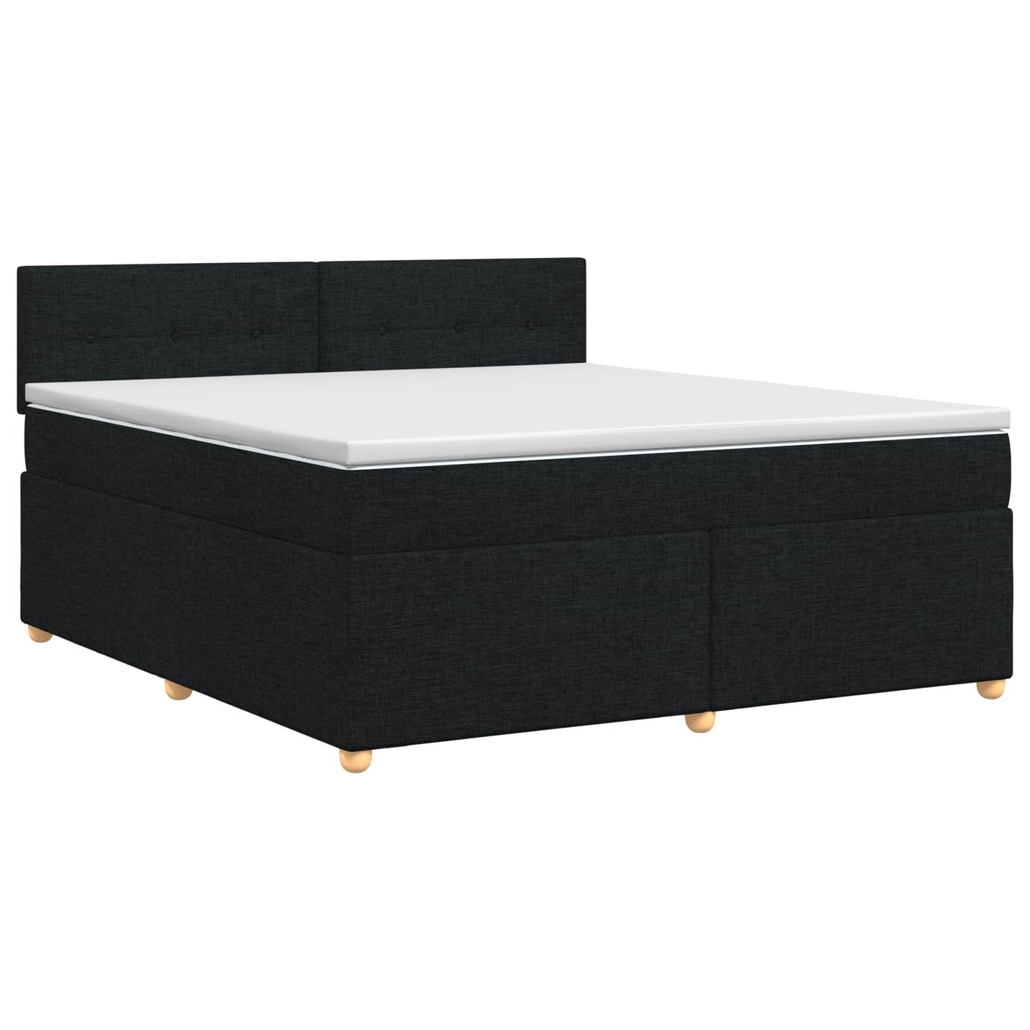 Boxspringbed met matras met hoofdeinde Zwart 140 x 200 cm Stof