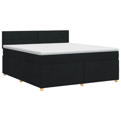 Boxspringbed met matras met hoofdeinde Zwart 140 x 200 cm Stof