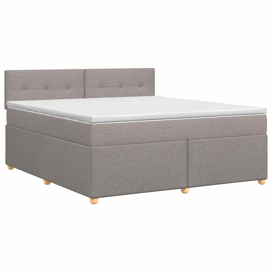 Boxspringbed met matras met hoofdeinde Taupe 140 x 200 cm Stof