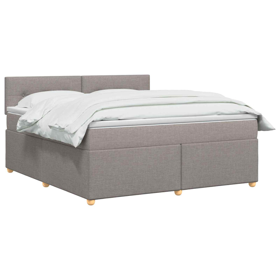 Boxspringbed met matras met hoofdeinde Taupe 140 x 200 cm Stof