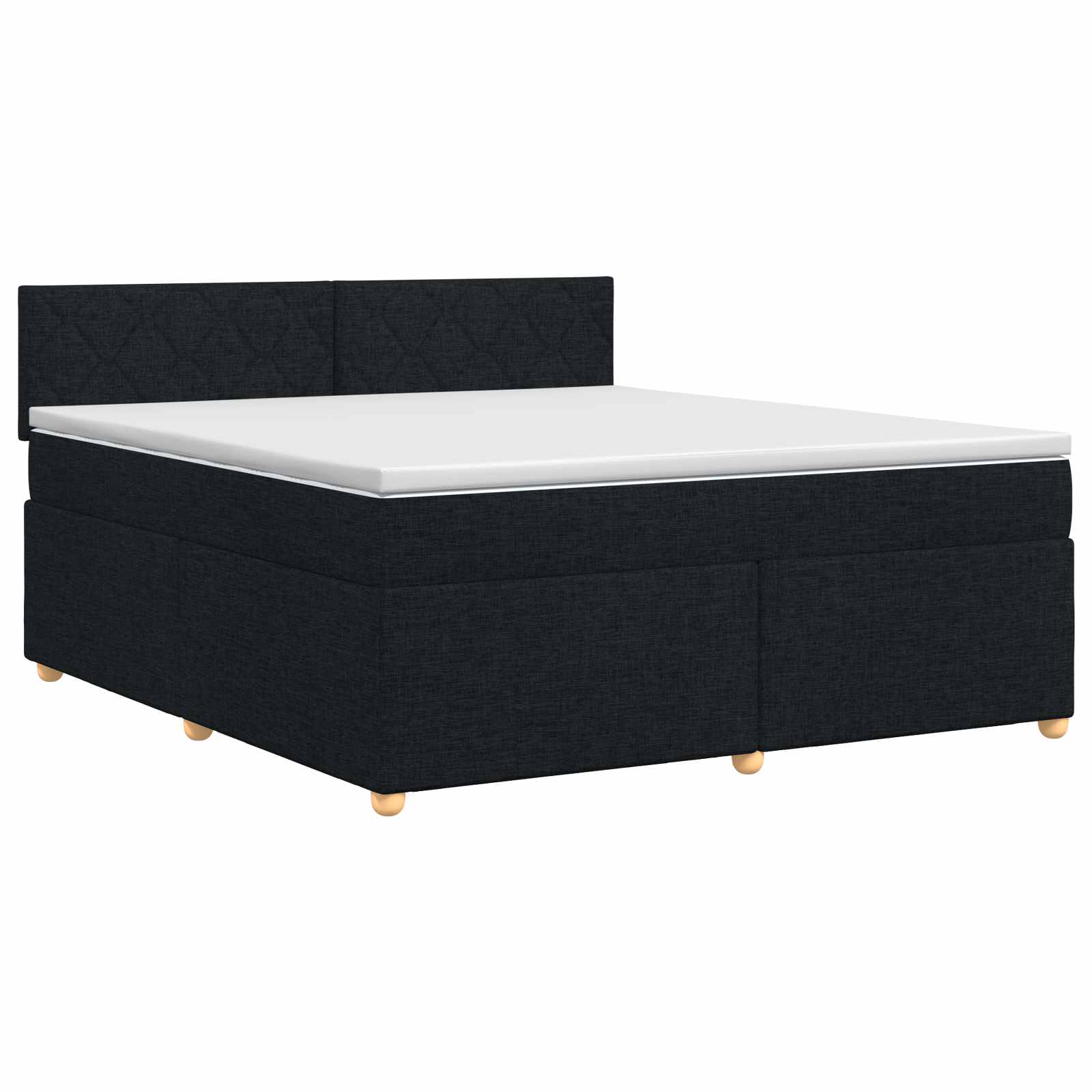 Boxspringbed met matras met hoofdeinde Zwart 140 x 200 cm Stof