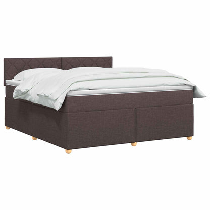 Boxspringbed met matras Donkerbruin 140 x 200 cm Stof