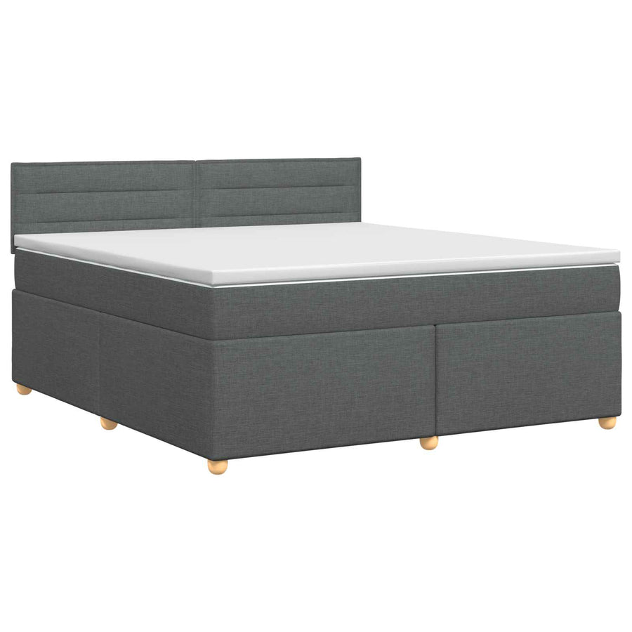 Boxspringbed met matras Donkergrijs 160 x 200 cm Stof