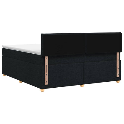 Boxspringbed met matras met hoofdeinde Zwart 160 x 200 cm Stof