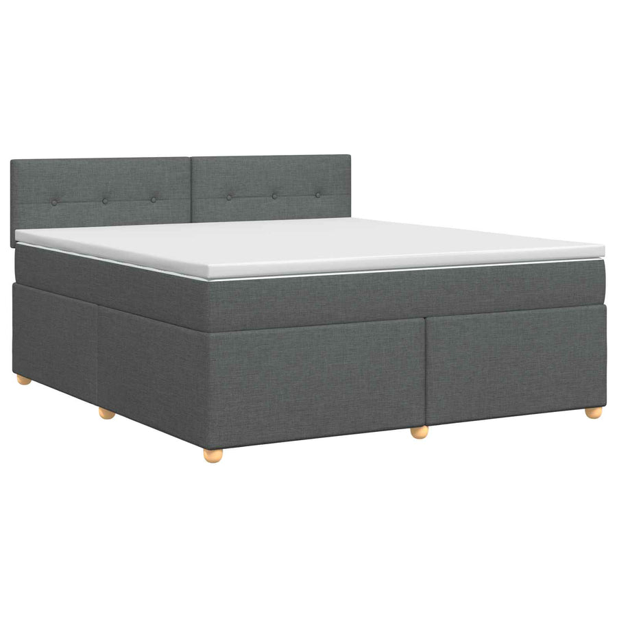 Boxspringbed met matras Donkergrijs 160 x 200 cm Stof