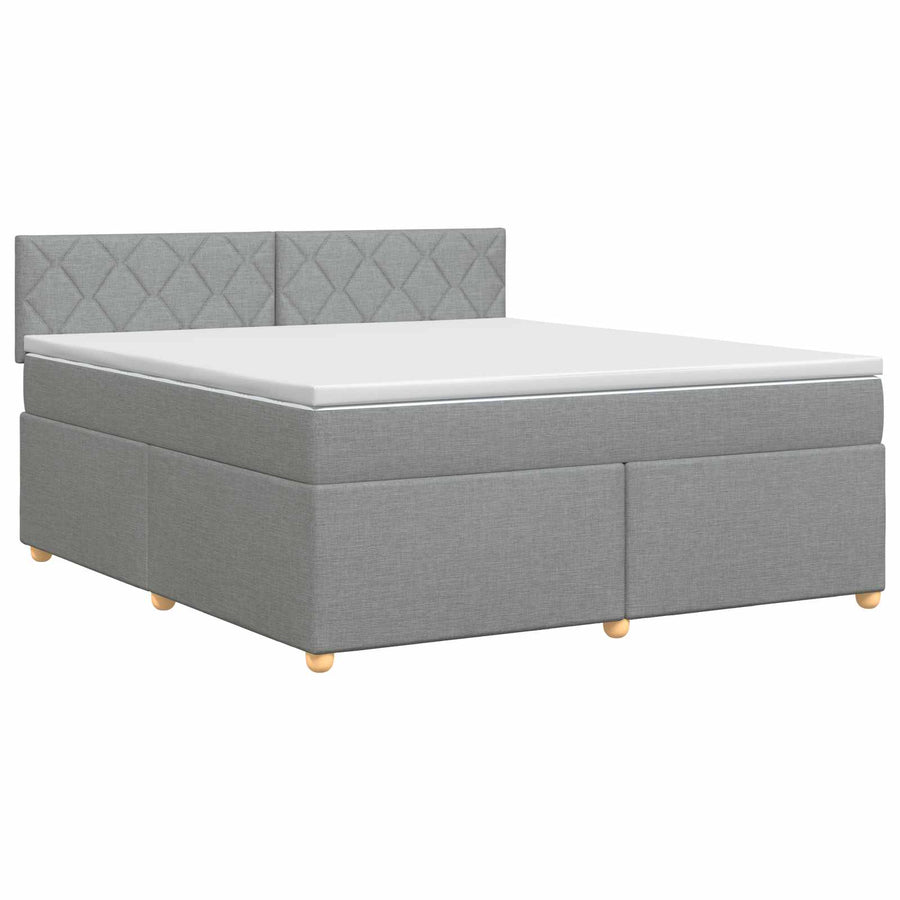 Boxspringbed met matras Lichtgrijs 160 x 200 cm Stof