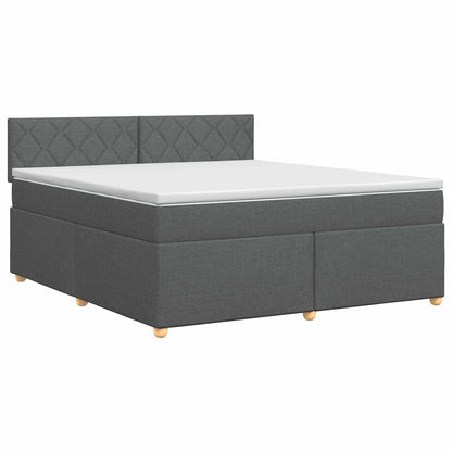 Boxspringbed met matras Donkergrijs 160 x 200 cm Stof