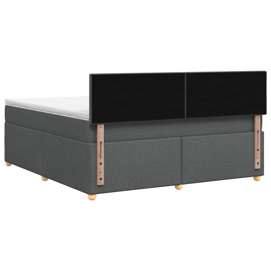 Boxspringbed met matras Donkergrijs 160 x 200 cm Stof