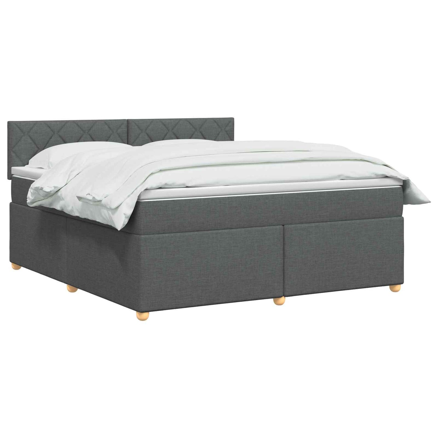 Boxspringbed met matras Donkergrijs 160 x 200 cm Stof
