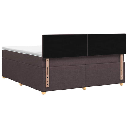 Boxspringbed met matras Donkerbruin 160 x 200 cm Stof