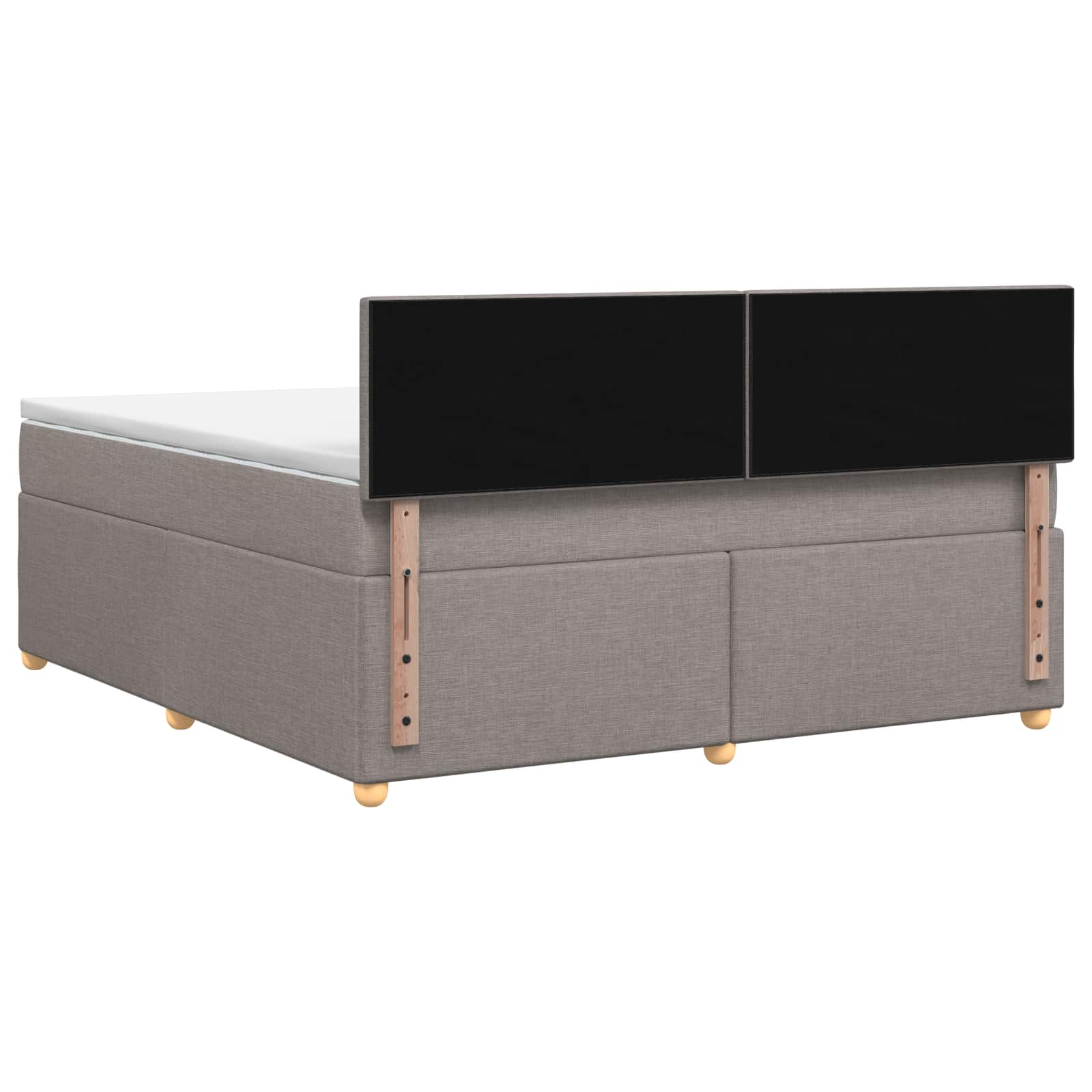 Boxspringbed met matras met hoofdeinde Taupe 160 x 200 cm Stof