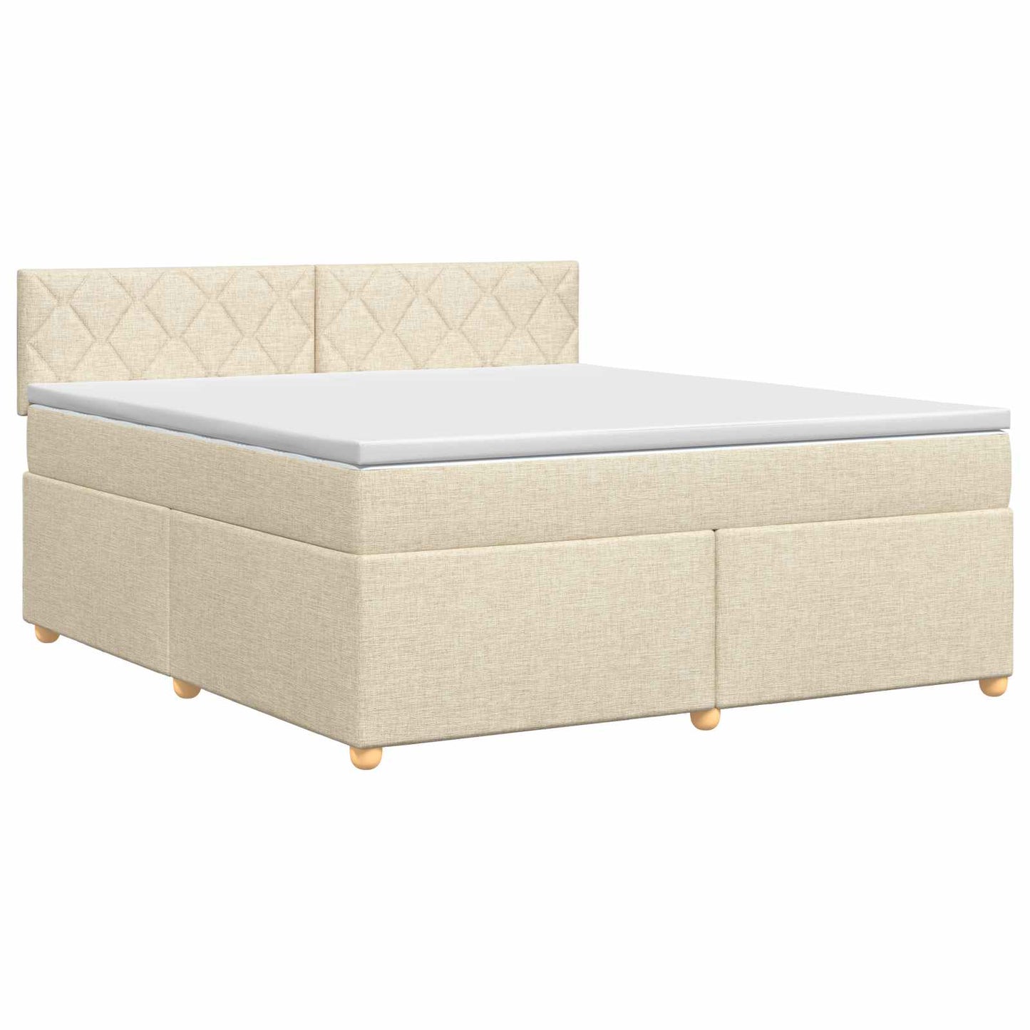 Boxspringbed met matras Crèmekleurig 160 x 200 cm Stof