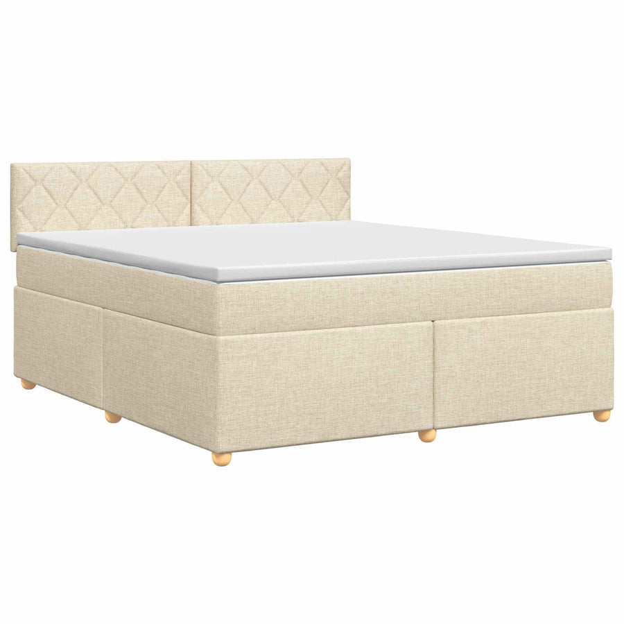 Boxspringbed met matras Crèmekleurig 160 x 200 cm Stof