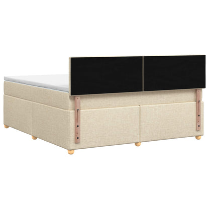 Boxspringbed met matras Crèmekleurig 160 x 200 cm Stof