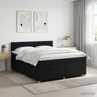 Boxspringbed 160x200 cm zwart stof