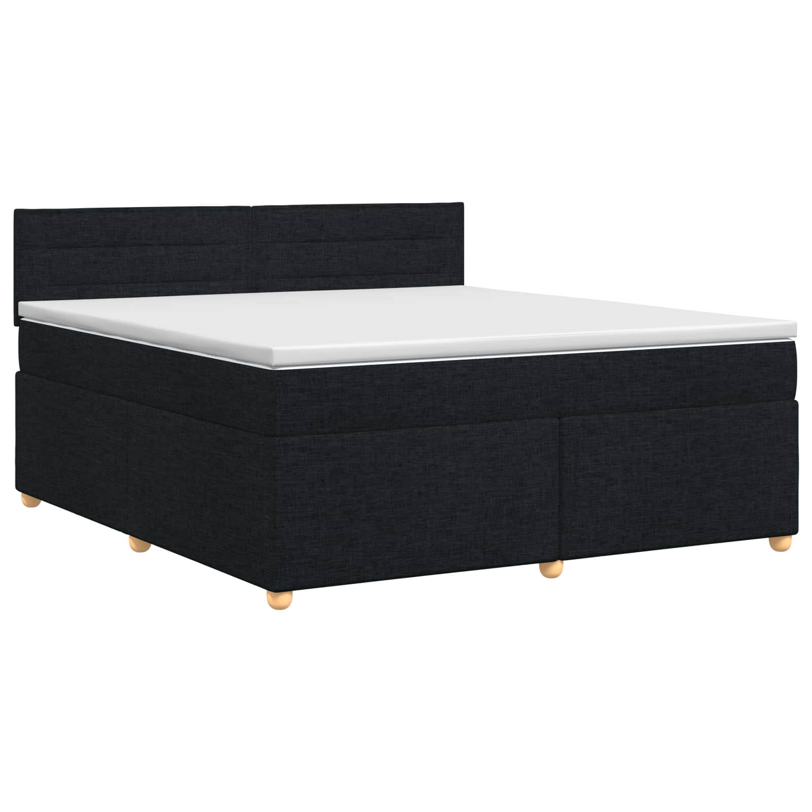 Boxspringbed met matras met hoofdeinde Zwart 180 x 200 cm Stof