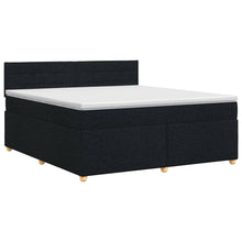 Boxspringbed met matras met hoofdeinde Zwart 180 x 200 cm Stof