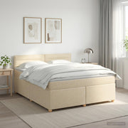 Boxspringbed met matras crèmekleurig 160x200 cm