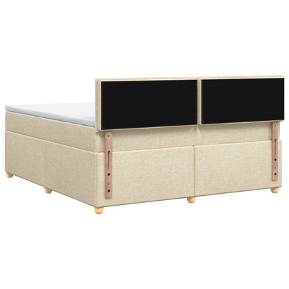 Boxspringbed met matras Crèmekleurig 180 x 200 cm Stof