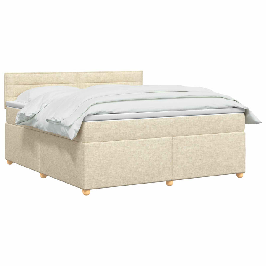 Boxspringbed met matras Crèmekleurig 180 x 200 cm Stof