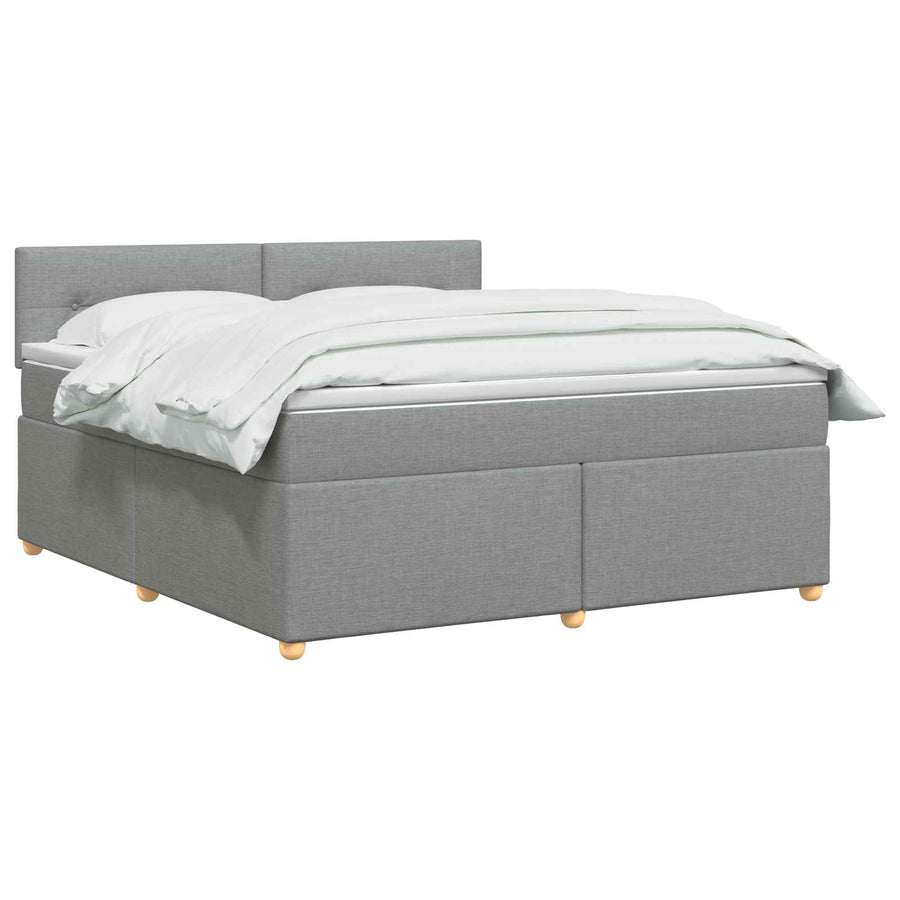 Boxspringbed met matras Lichtgrijs 180 x 200 cm Stof