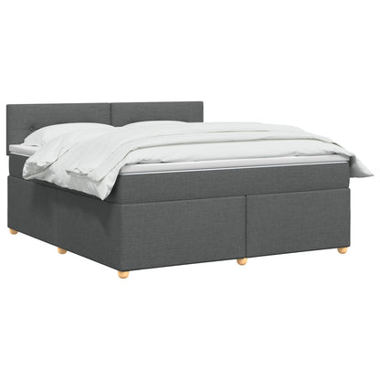 Boxspringbed met matras Donkergrijs 180 x 200 cm Stof